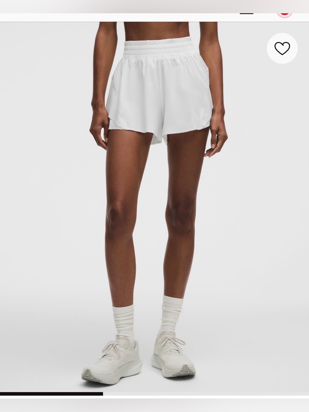 Lululemon Shake It Out High-Rise Running Short 2.5" - White - Picture 2 of 9